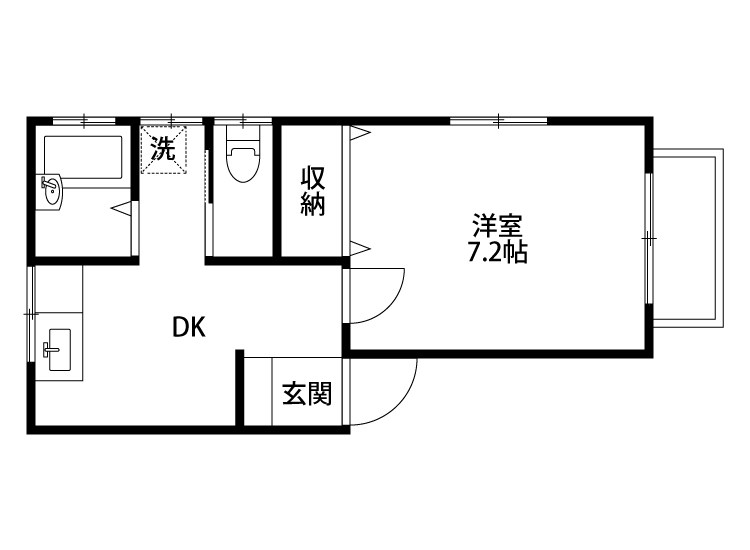 トゥルース 201号室 間取り