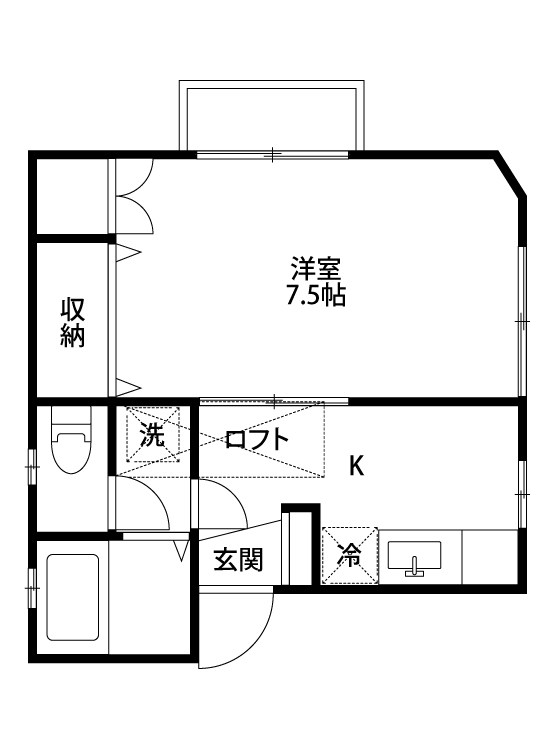 メゾン・ド・フルール 201号室 間取り