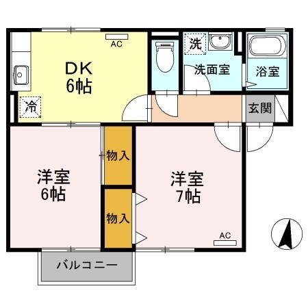 プルミエールA 201号室 間取り