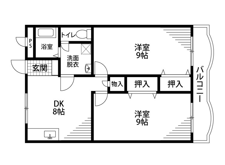 メモリーワールド 104号室 間取り