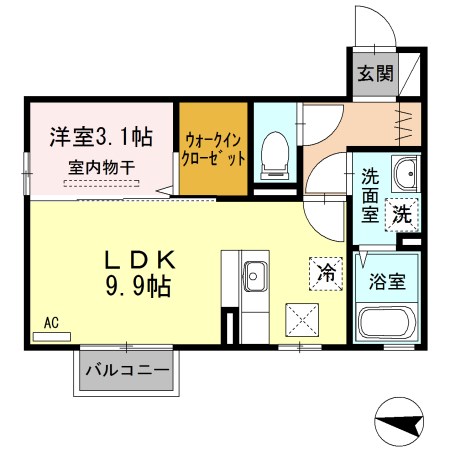 ラ　セジュールⅡ 106号室 間取り