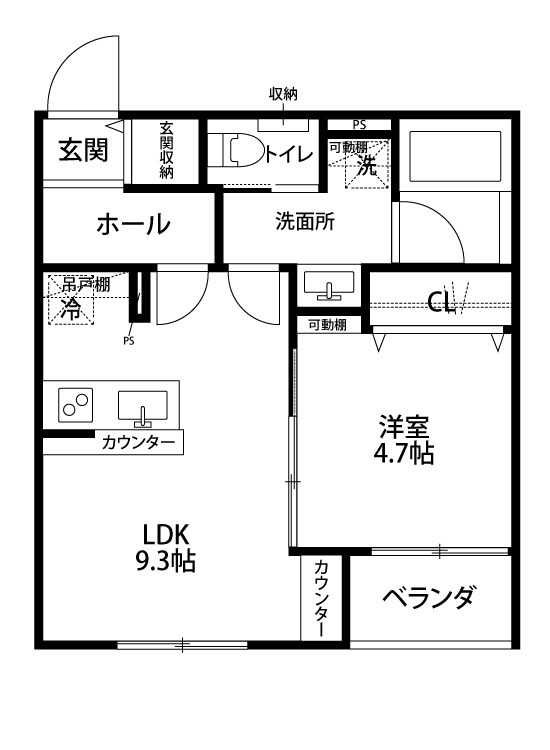 サザンブリーズ 105号室 間取り