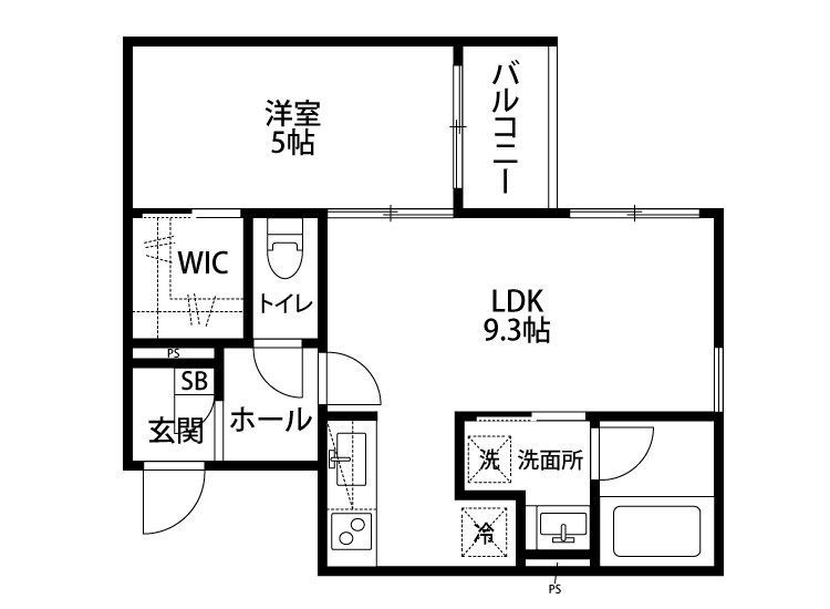 サザンブリーズ 102号室 間取り