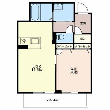 クレサージュ 303号室 間取り