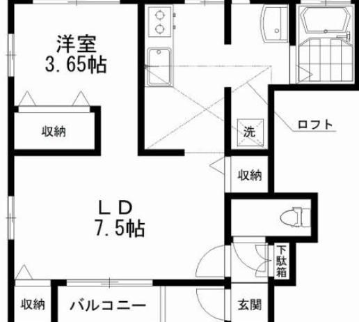 サニーベルク 102号室 間取り