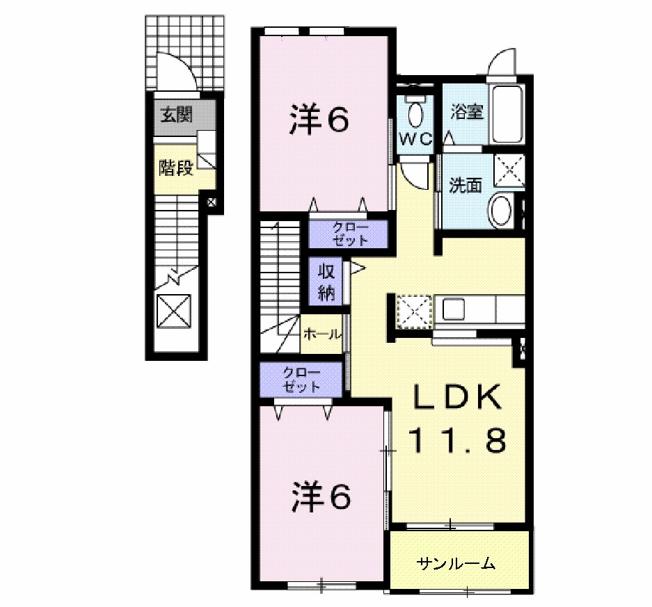 クレスト梅 203号室 間取り