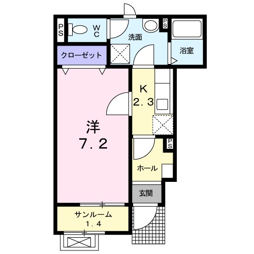 ショコラ　ヒルズ 102号室 間取り