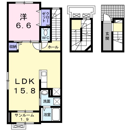 ベルフォーレ城山Ⅱ 304号室 間取り