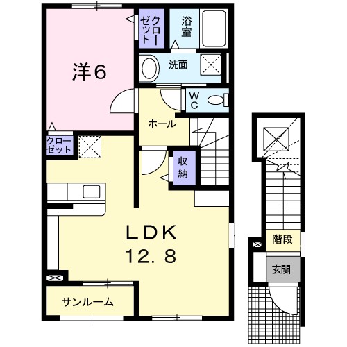 プライア五月Ⅰ 202号室 間取り