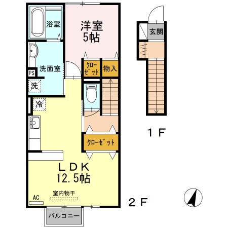 Coco＆Leo 202号室 間取り