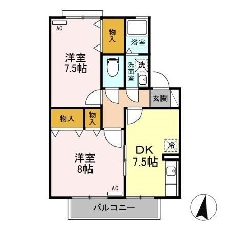 ロジャータウン B202号室 間取り