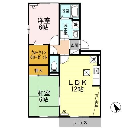リビングタウン新潟B 205号室 間取り