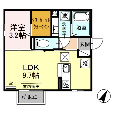 アメニティタウンⅢ　A棟 201号室 間取り