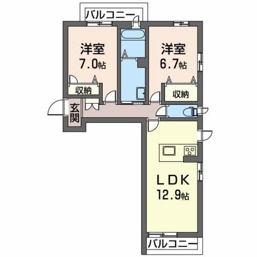 マストタウン上所 B201号室 間取り