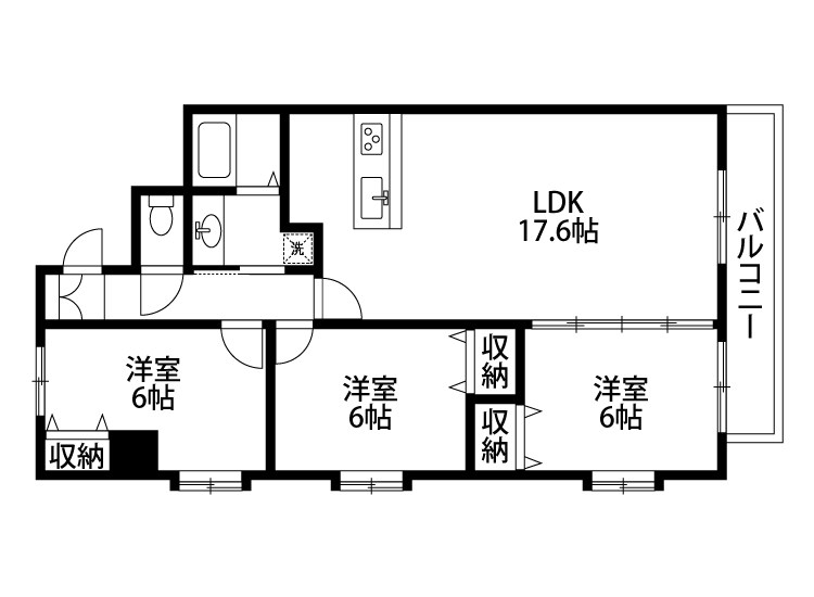 エトワール神道寺 606号室 間取り