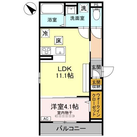 (仮)D-ROOM川端町 101号室 間取り