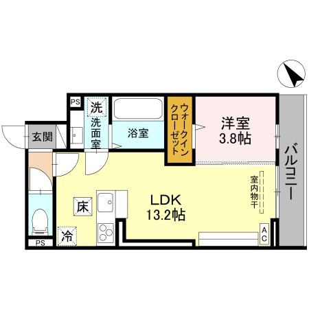 (仮)D-ROOM川端町 103号室 間取り