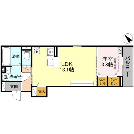 (仮)D-ROOM川端町 202号室 間取り