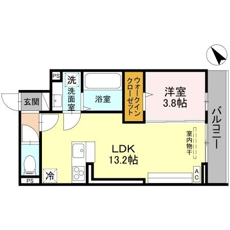 (仮)D-ROOM川端町 203号室 間取り