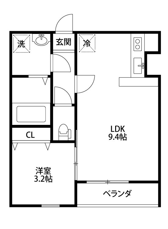シンプルライン南笹口 202号室 間取り