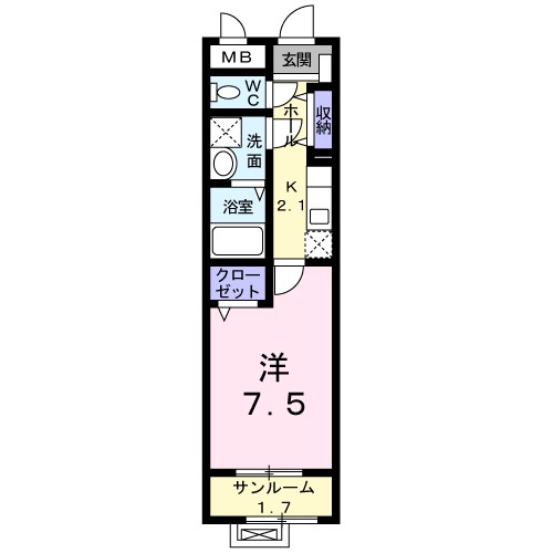 リジエール・五番町 203号室 間取り