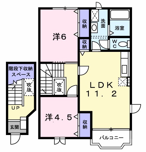 パインヴィレッジＢ 202号室 間取り