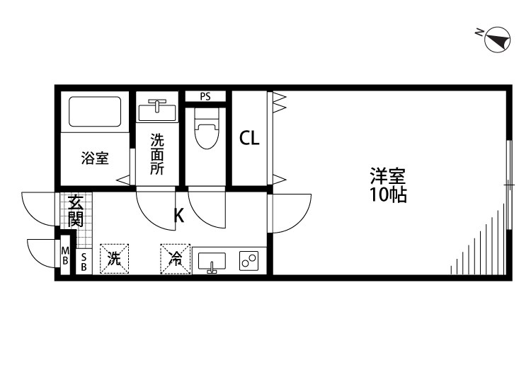 BUENA小張木Ⅱ 104号室 間取り