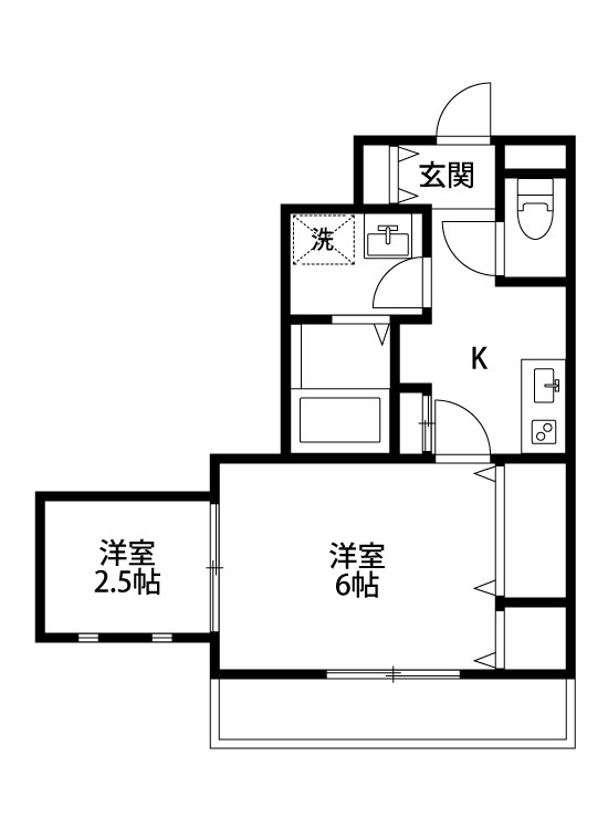 アーバン上大川前 203号室 間取り