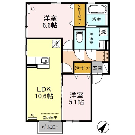 シャルマンソレーユ 201号室 間取り