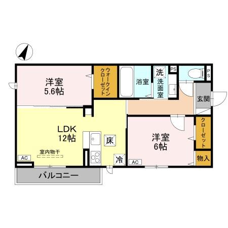 CLASSEUM幸西　Ⅰ 101号室 間取り