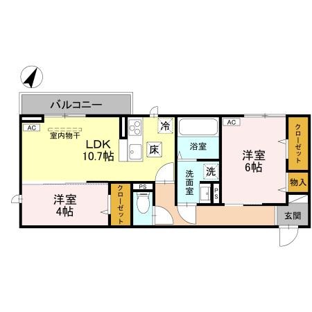 CLASSEUM幸西　Ⅰ  102号室 間取り