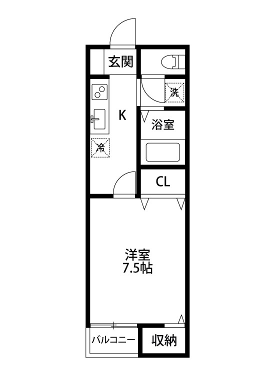 エトワール上所 104号室 間取り