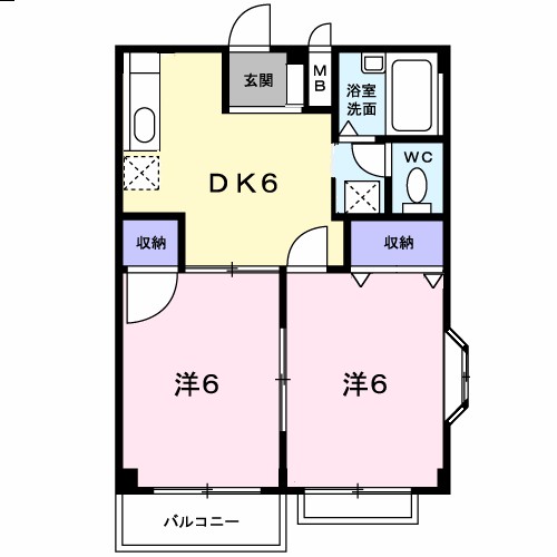 パステルハイツ 201号室 間取り