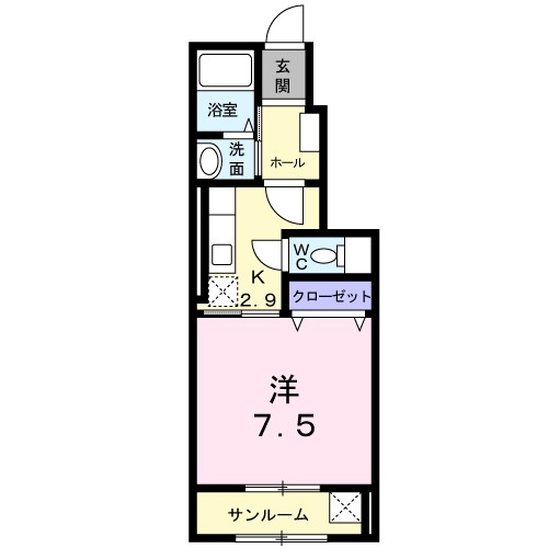 ファイン 104号室 間取り