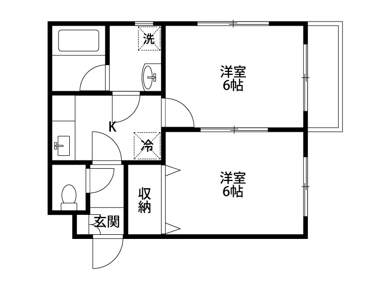 パルテール 201号室 間取り