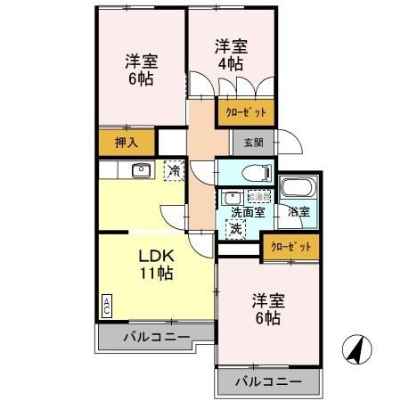 ニューハイツ幸 106号室 間取り