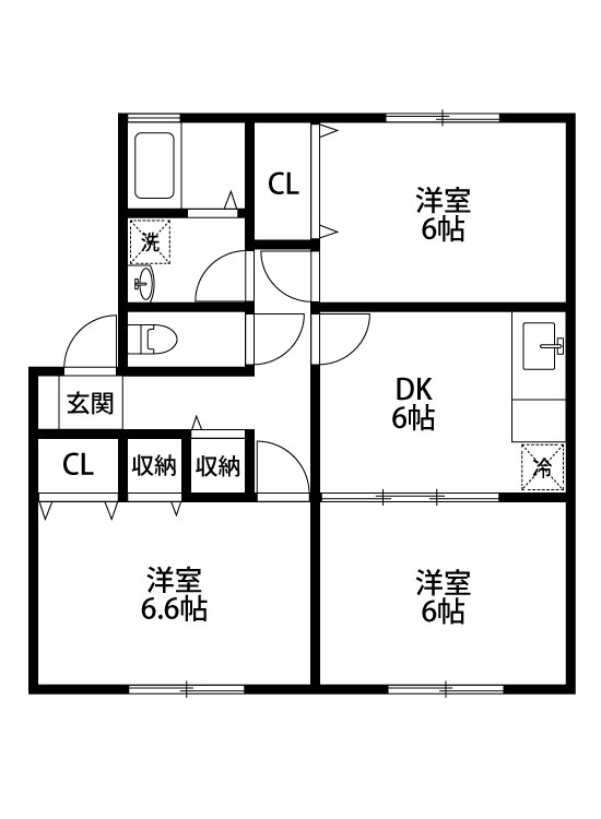 ヒルサイド向陽 105号室 間取り