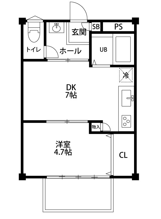 エスポワール出来島 202号室 間取り