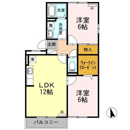 セブンワンテンD 201号室 間取り