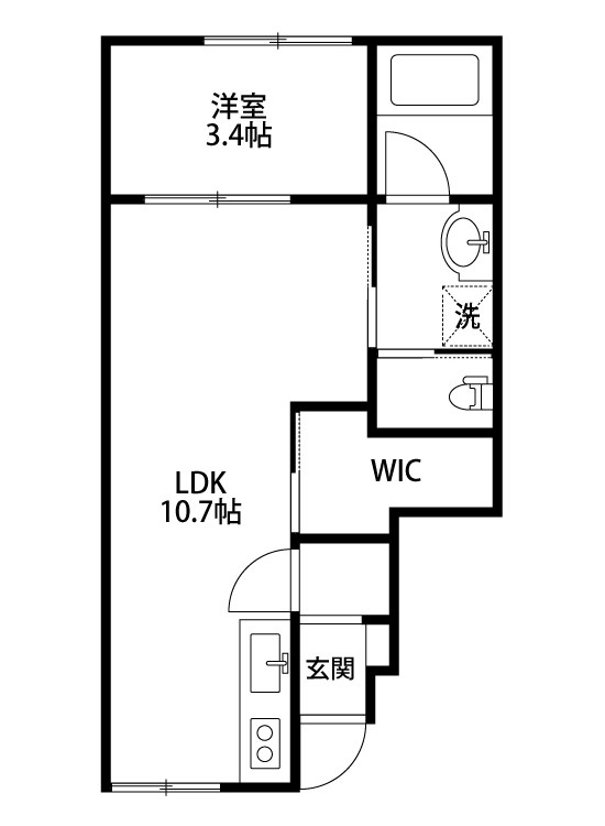 AZURE 102号室 間取り