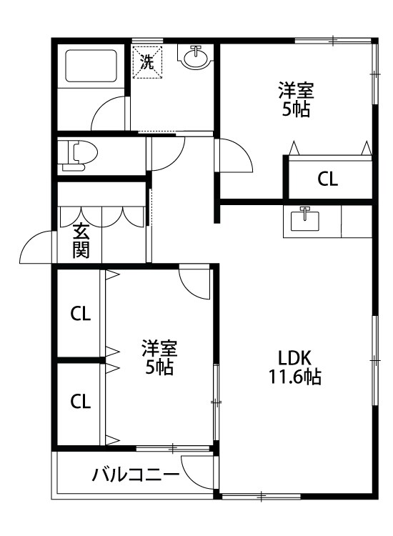 プライムコートスワンB 201号室 間取り
