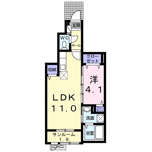 ベルフォーレ城山Ⅰ 102号室 間取り