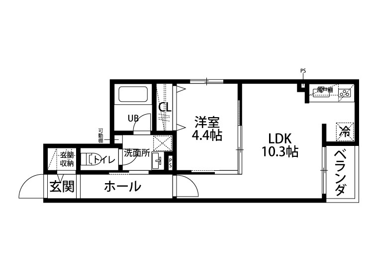 （仮）堀之内南２丁目新築アパート 201号室 間取り