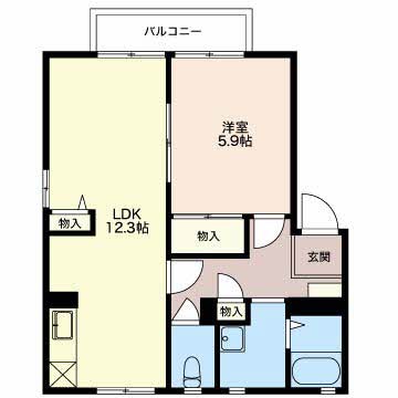 ヴィラサンタモニカⅠ 102号室 間取り