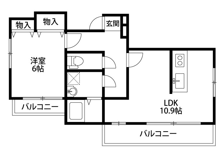 ネストささぐち 4-2号室 間取り