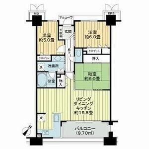 サーパス南万代 403号室 間取り