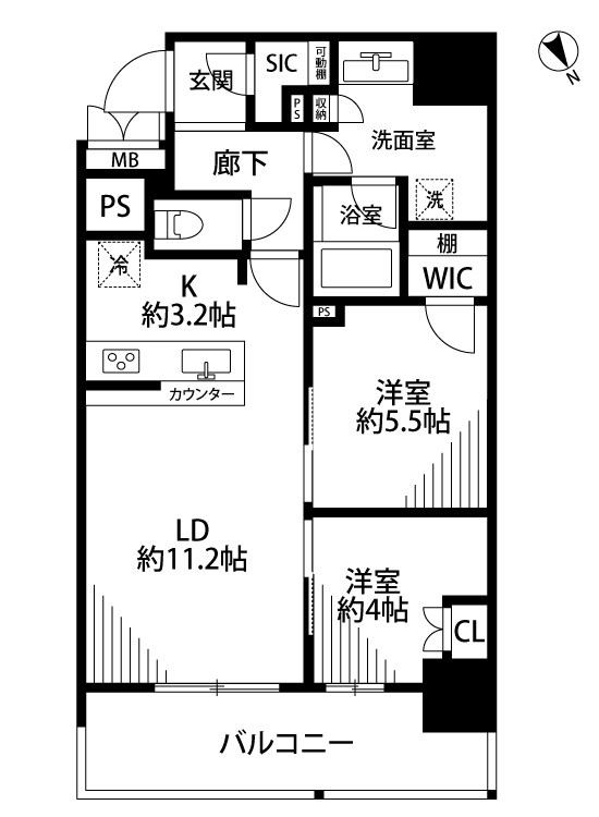 ザ・サーパスタワー新潟万代シティ 1616号室 間取り