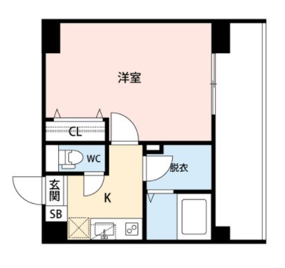 CUES東万代 1001号室 間取り