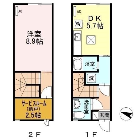 メゾネットみなみ  E1号室 間取り
