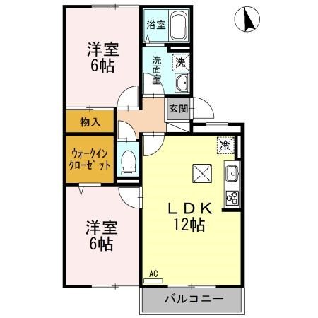 セブンワンテン　C 302号室 間取り